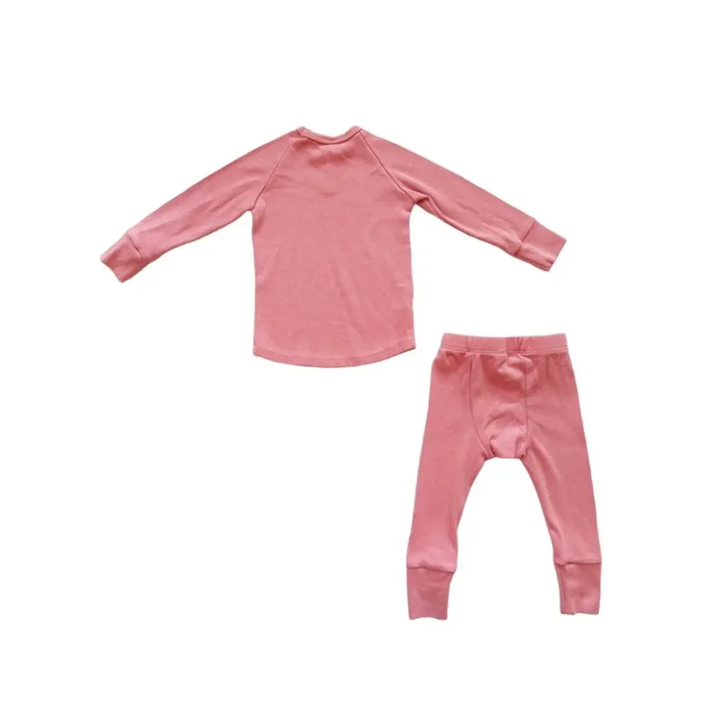 Childhoods Rib Knit Top + Bottom Set In Crepe Size 12-18m